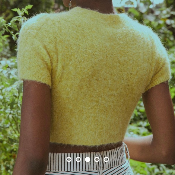 Tach Clothing Dalia Mohair Elastano crop sweater Knit Top - Picture 3 of 5